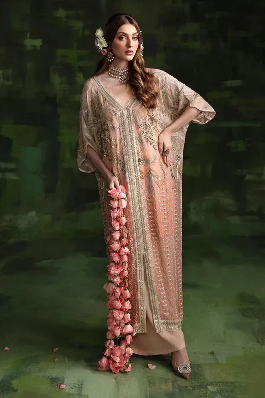 Nureh Wedding Formals 24 Peach Raw Silk – view 1 – Poshaq