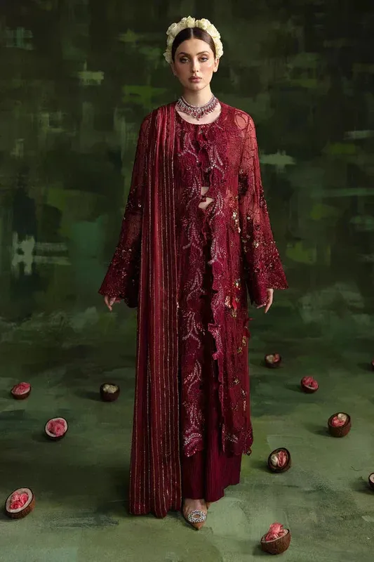 Nureh Wedding Formals 24 Red Raw Silk – view 1 – Poshaq