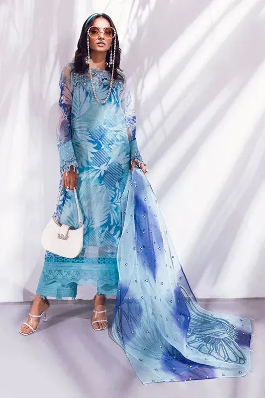 Nureh Ballerina Formals Blue Raw Silk – view 1 – Poshaq
