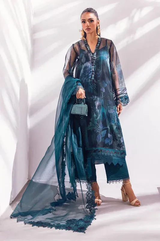 Nureh Ballerina Formals Blue Raw Silk – view 1 – Poshaq