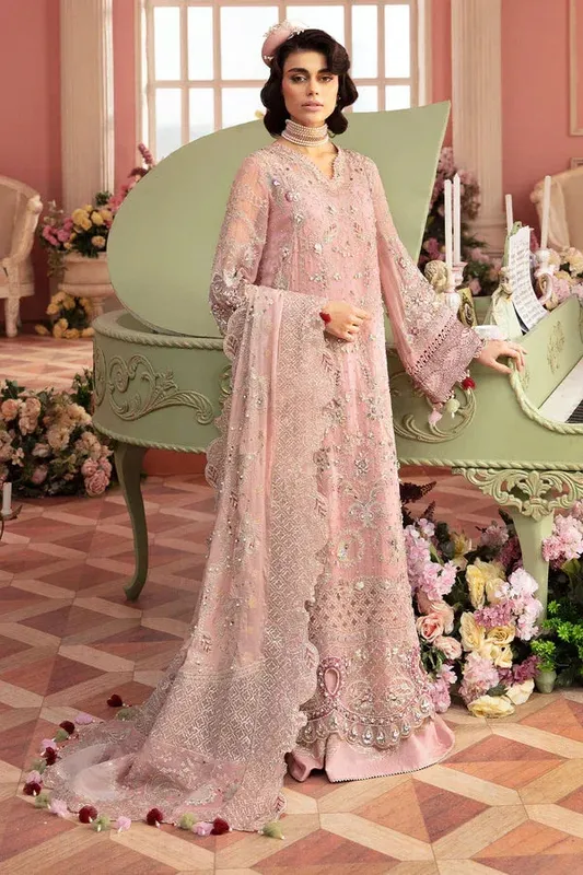 Nureh The Secret Garden Pink Raw Silk – view 1 – Poshaq
