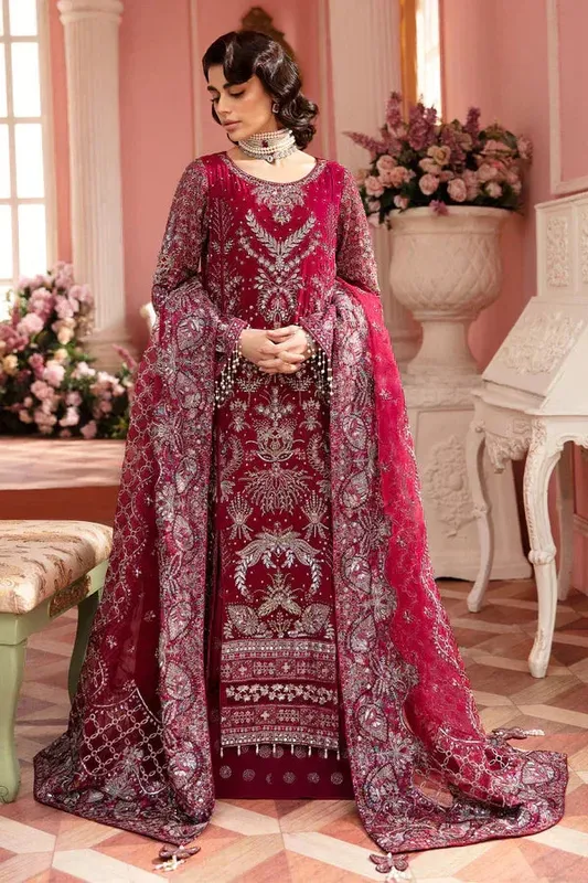 Nureh The Secret Garden Red Raw Silk – view 1 – Poshaq