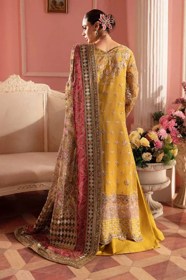 Nureh The Secret Garden Mustard Raw Silk – view 2 – Poshaq