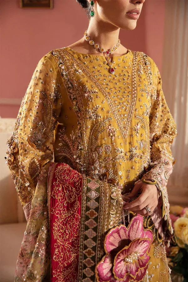 Nureh The Secret Garden Mustard Raw Silk – view 5 – Poshaq