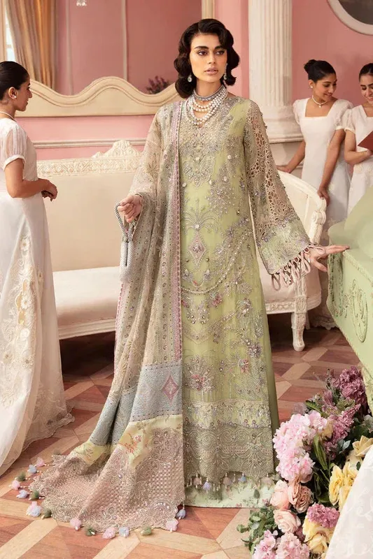 Nureh The Secret Garden Green Raw Silk – view 1 – Poshaq