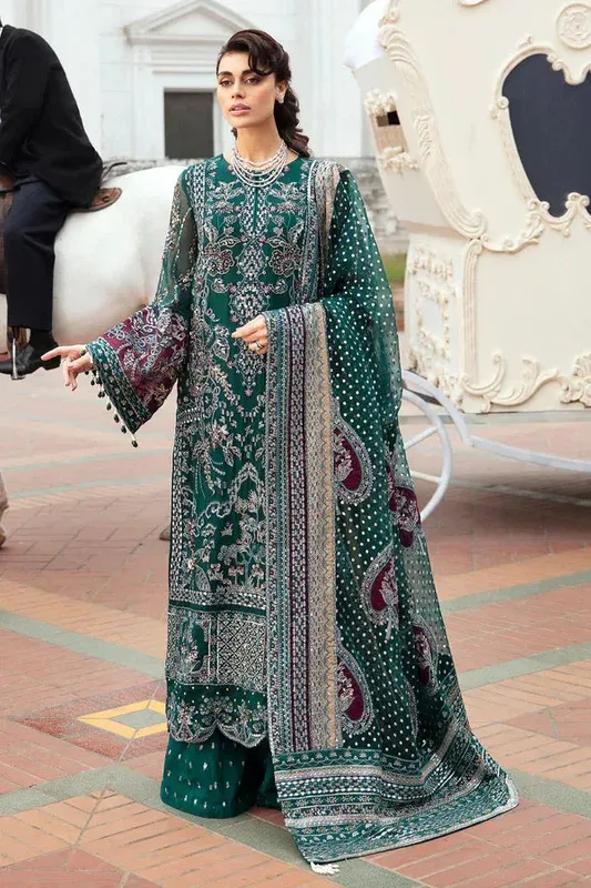 Nureh The Secret Garden Green Raw Silk – view 1 – Poshaq