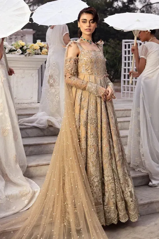 Nureh The Secret Garden Beige Raw Silk – view 1 – Poshaq