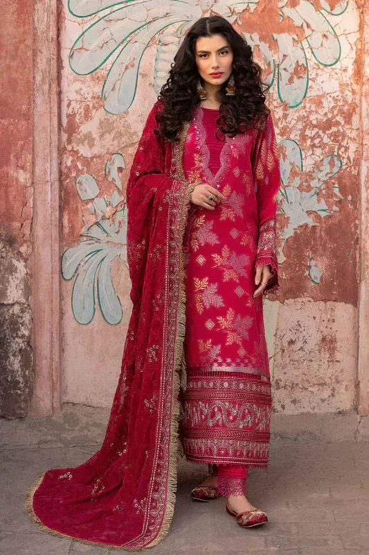 Nureh Jacquard Lawn Red Jacquard – view 1 – Poshaq