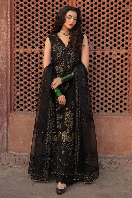 Nureh Jacquard Lawn Black Jacquard – view 1 – Poshaq