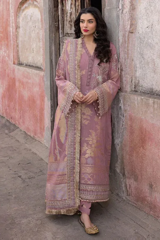 Nureh Jacquard Lawn Plum Jacquard – view 1 – Poshaq