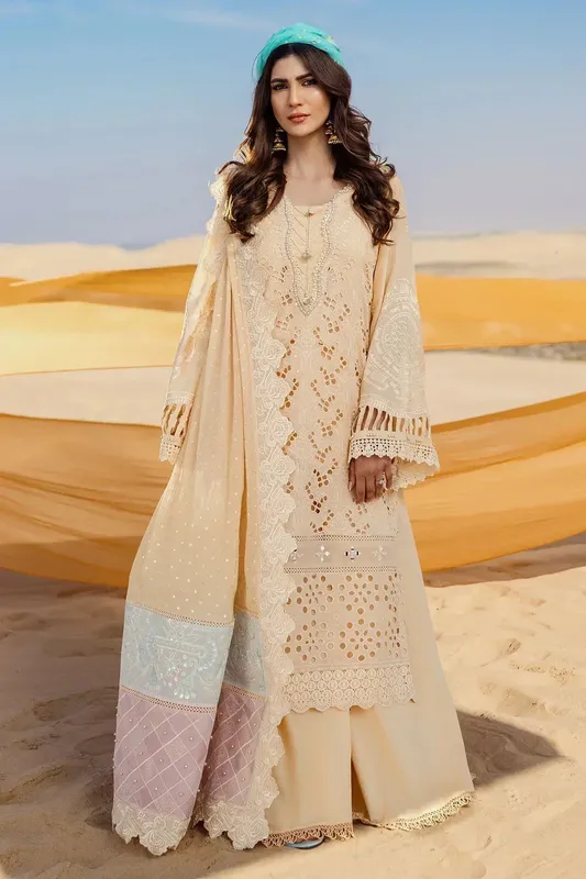 Nureh Sehra Swiss Voil Lawn Yellow Organza – view 1 – Poshaq
