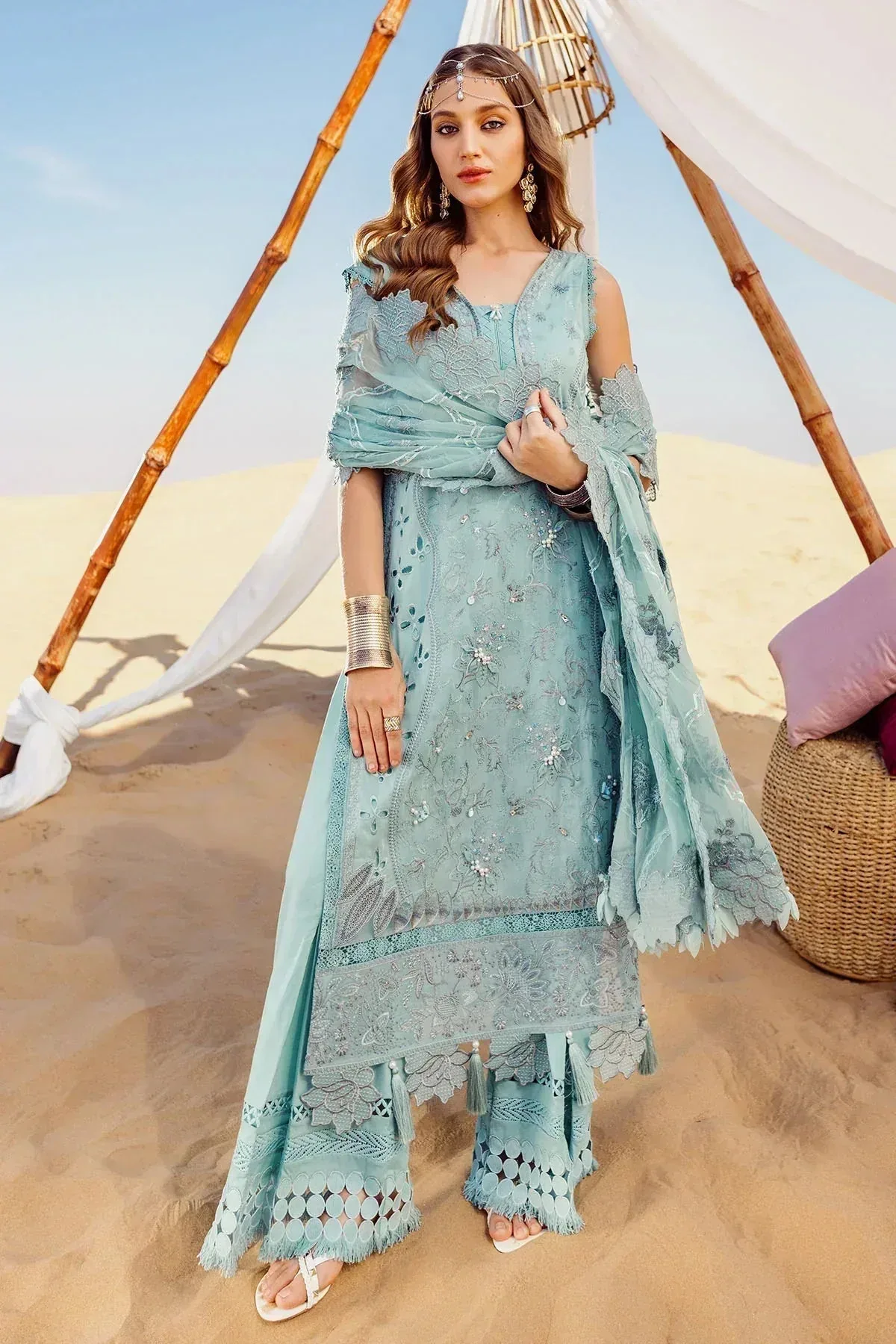 Nureh Sehra Swiss Voil Lawn Chiffon – view 1 – Poshaq