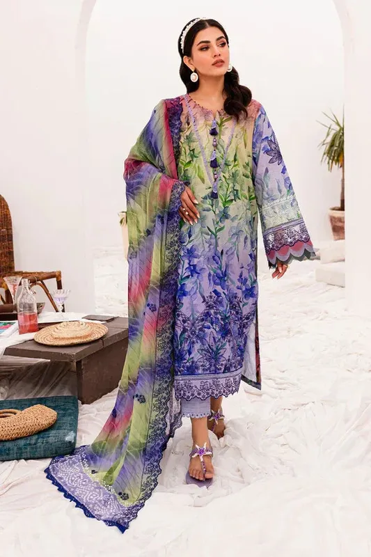 Nureh Gardenia Lawn 24 Blue Jacquard – view 1 – Poshaq