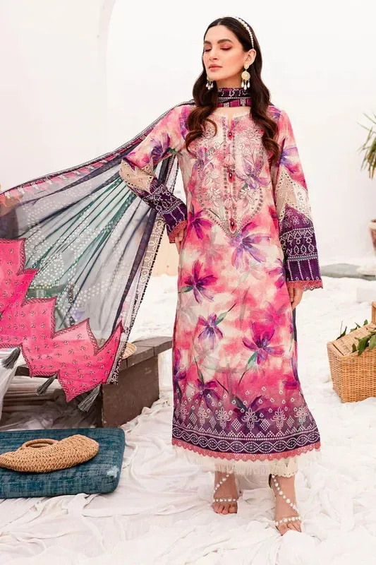 Nureh Gardenia Lawn 24 Red Jacquard – view 1 – Poshaq
