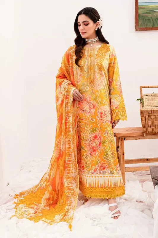 Nureh Gardenia Lawn 24 Orange Jacquard – view 1 – Poshaq