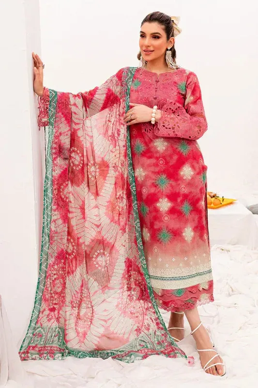 Nureh Gardenia Lawn 24 Red Jacquard – view 1 – Poshaq