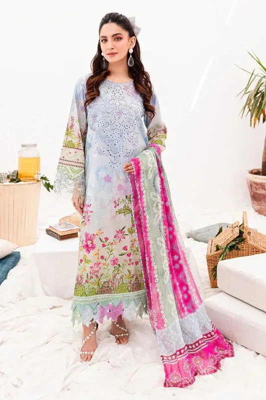 Nureh Gardenia Lawn 24 Sky Blue Jacquard – view 1 – Poshaq