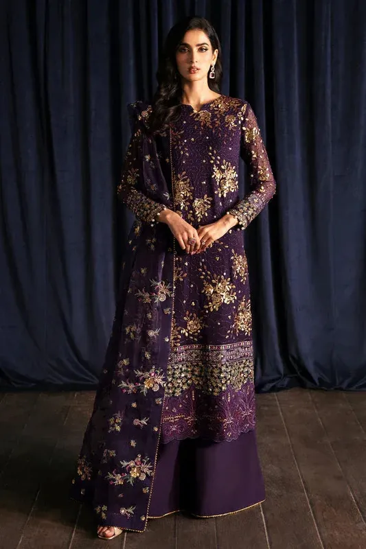 Nureh Elanora Formals Purple Raw Silk – view 1 – Poshaq
