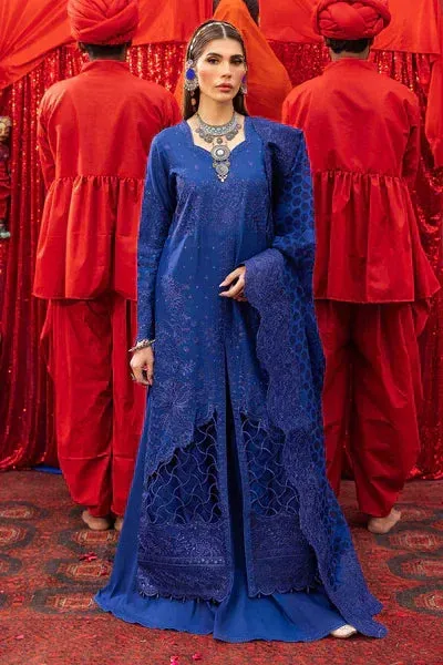 Nureh Summer Eid Pret Blue Jacquard – view 1 – Poshaq
