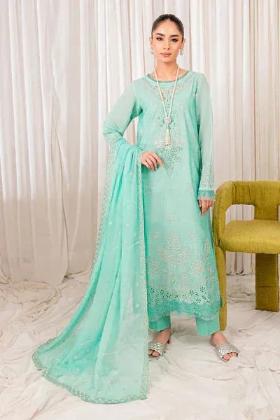 Nureh Shades Of Summer Green Chiffon – view 1 – Poshaq