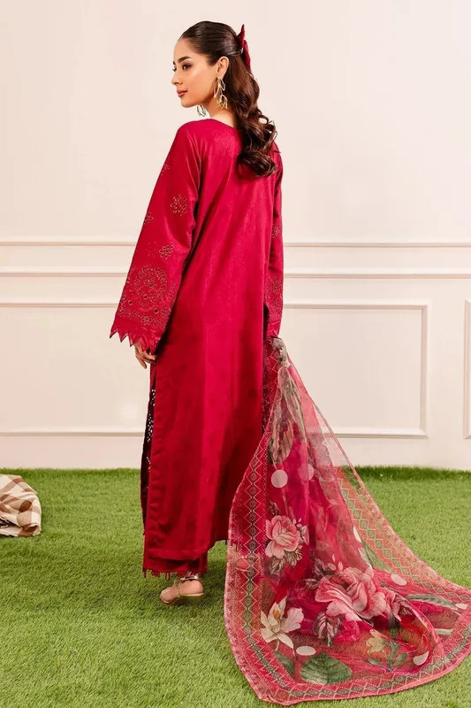Nureh Shades Of Summer Red Jacquard – view 1 – Poshaq