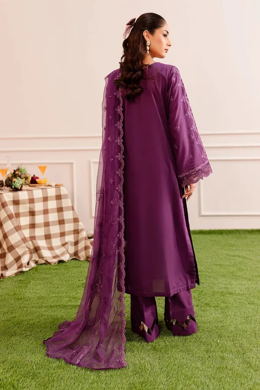 Nureh Shades Of Summer Purple Chiffon – view 1 – Poshaq
