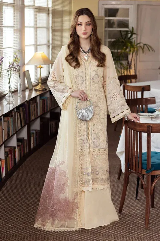 Nureh Mademoiselle Luxury Swiss Cream Chiffon – view 1 – Poshaq