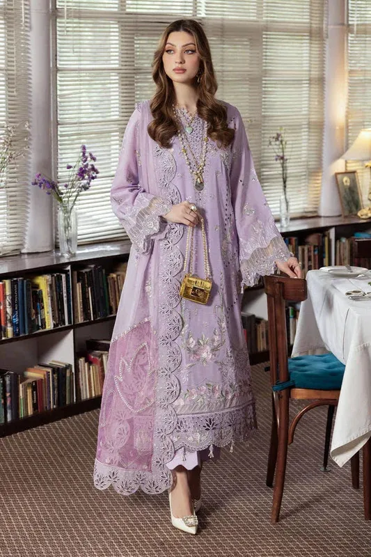 Nureh Mademoiselle Luxury Swiss Purple Chiffon – view 1 – Poshaq