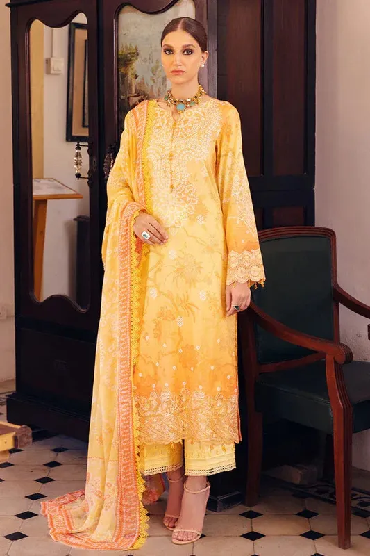 Nureh Gardenia Lawn 24 Mustard Chiffon – view 1 – Poshaq