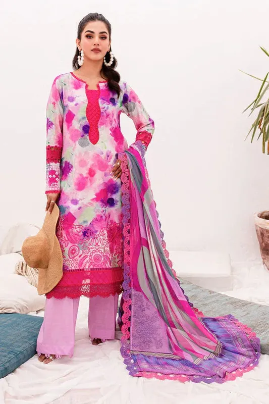 Nureh Gardenia Lawn 24 Pink Jacquard – view 1 – Poshaq