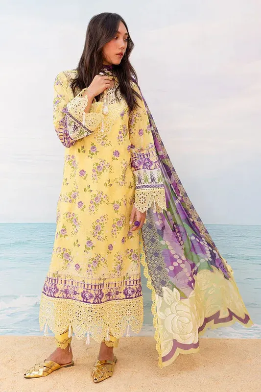 Nureh Gardenia Lawn 24 Yellow Chiffon – view 1 – Poshaq