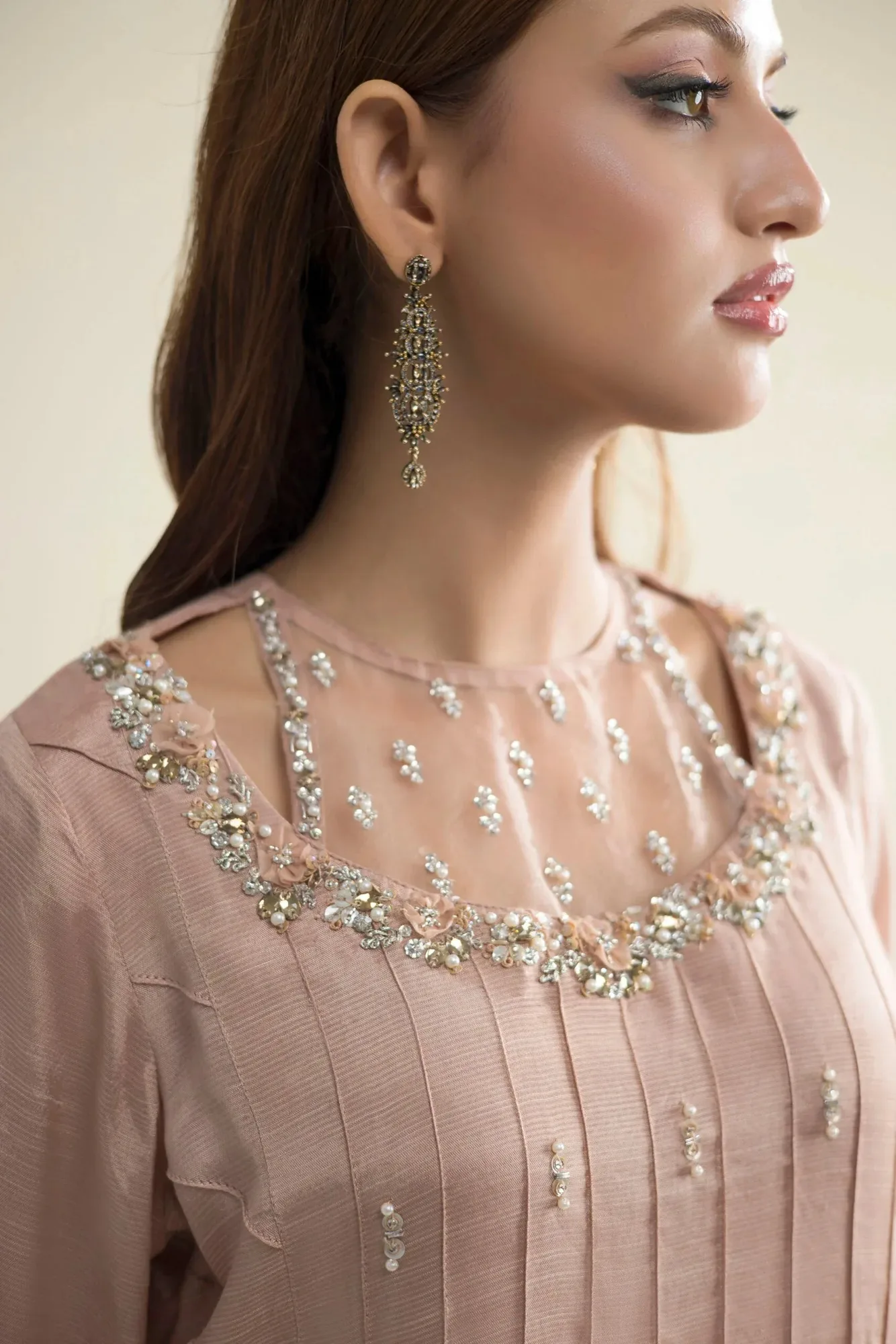 Farhat Jahan Luxury Pret Grey Raw Silk – view 4 – Poshaq