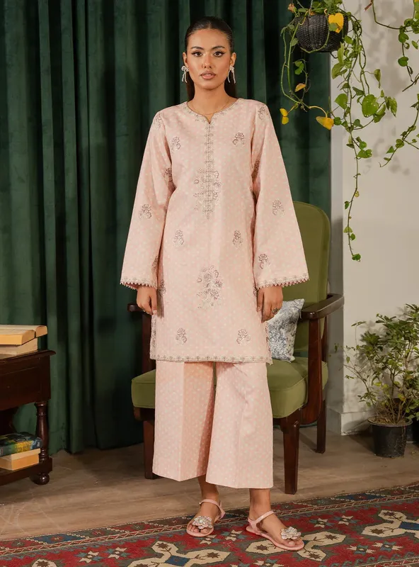 Faiza Faisal Lumiere Pret Pale Pink Khaddar – view 1 – Poshaq
