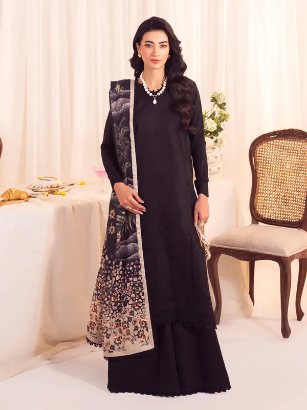 Faiza Faisal Celine Eid 25 Black Organza – view 1 – Poshaq