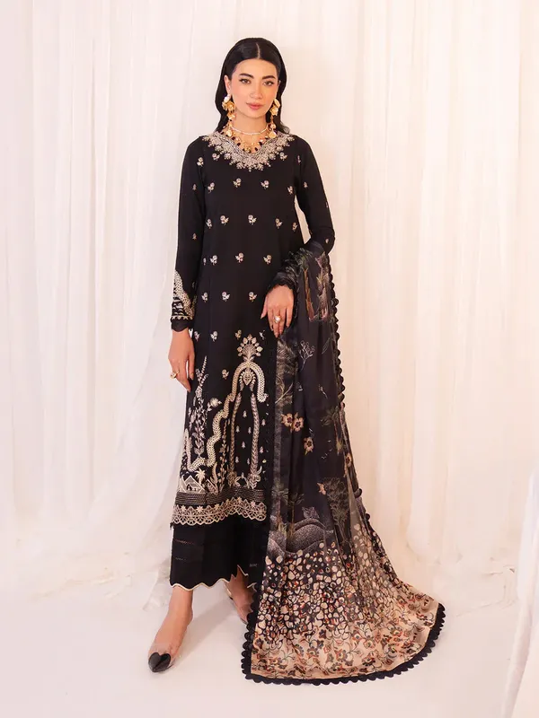 Faiza Faisal Celine Eid 25 Black Organza – view 1 – Poshaq