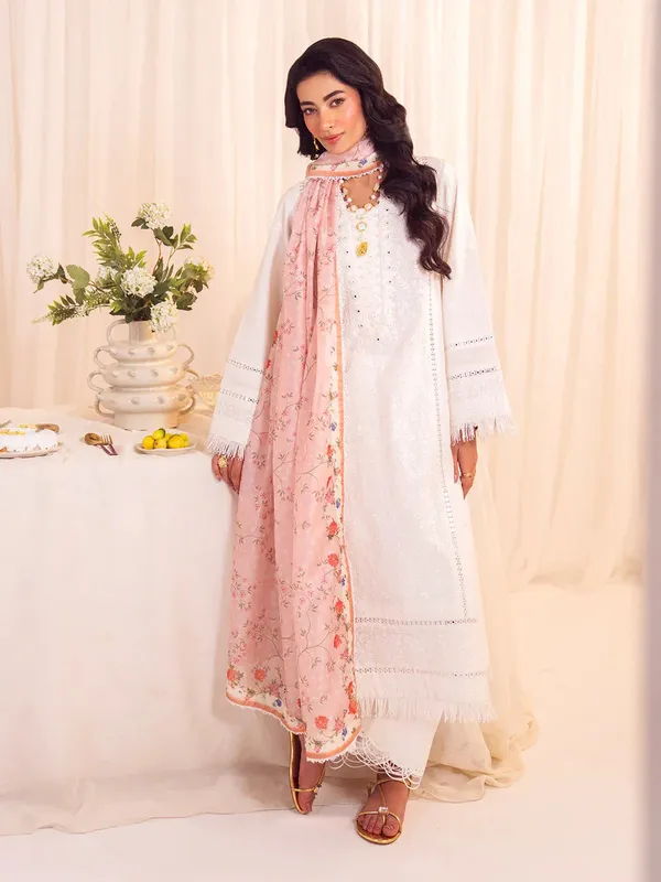 Faiza Faisal Celine Eid 25 White Organza – view 1 – Poshaq