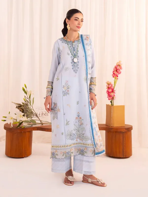Faiza Faisal Celine Eid 25 Grey Organza – view 1 – Poshaq