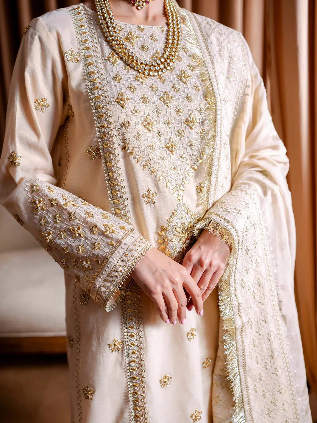 Faiza Faisal Rema Wedding Formals 24 Off White Organza – view 3 – Poshaq