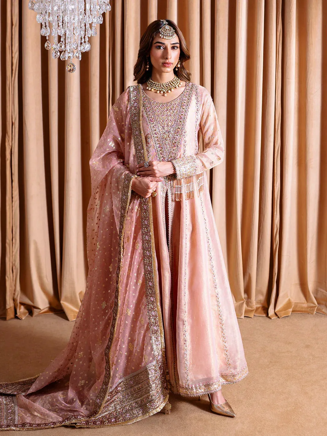 Faiza Faisal Rema Wedding Formals 24 Tea Pink Organza – view 1 – Poshaq