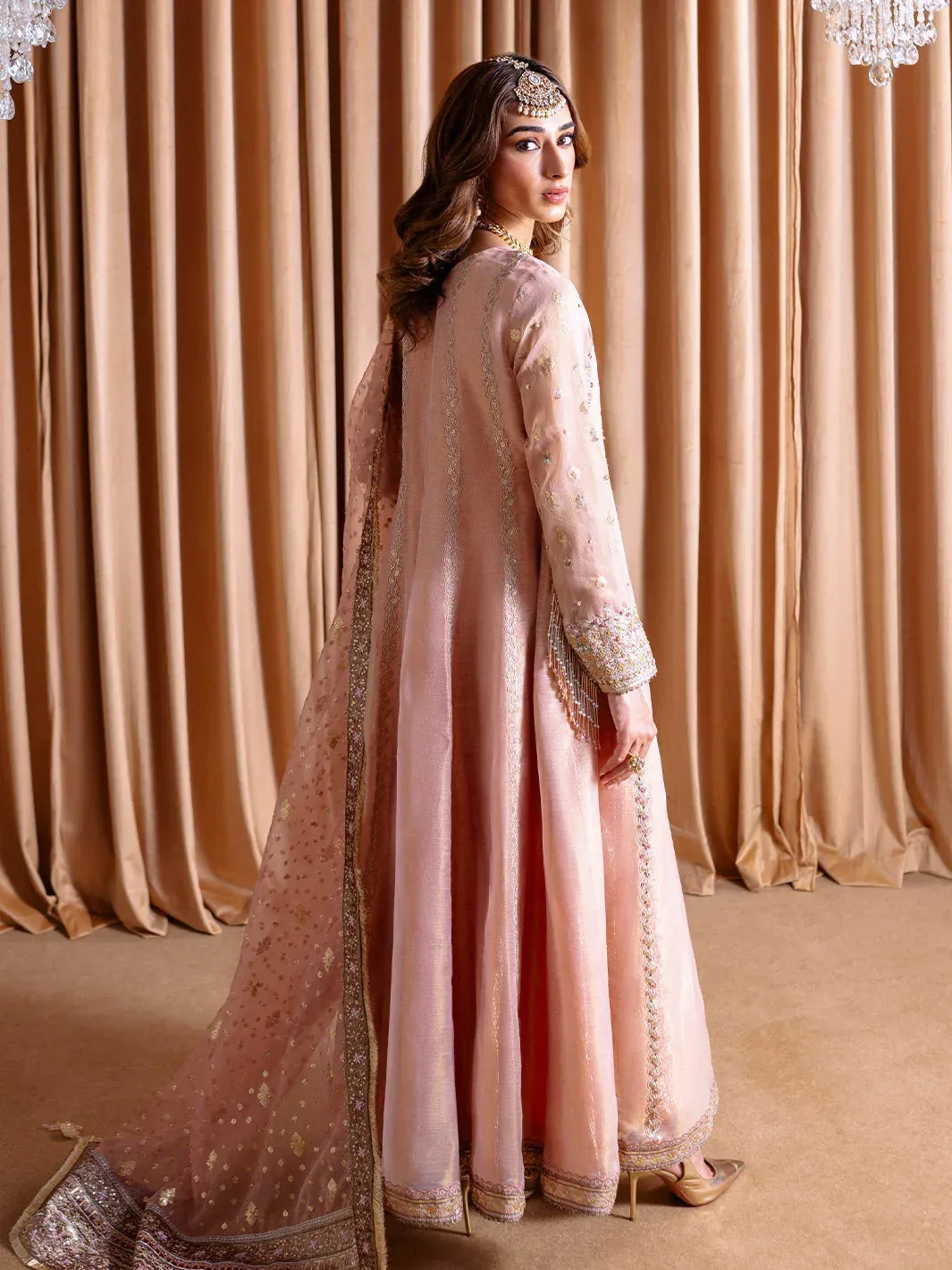 Faiza Faisal Rema Wedding Formals 24 Tea Pink Organza – view 2 – Poshaq