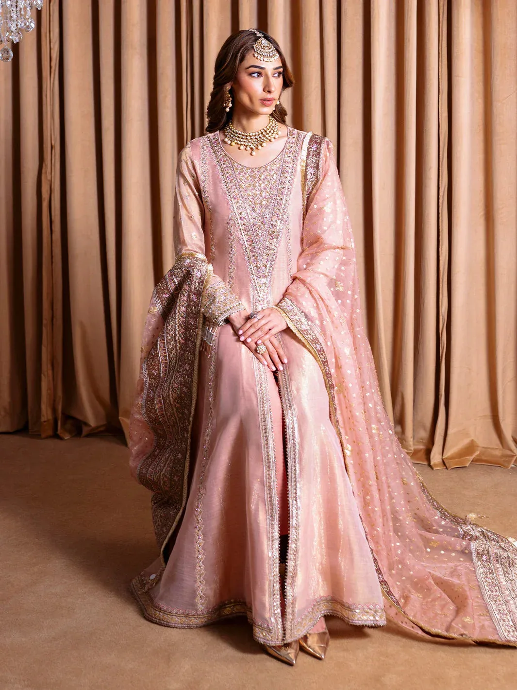 Faiza Faisal Rema Wedding Formals 24 Tea Pink Organza – view 6 – Poshaq