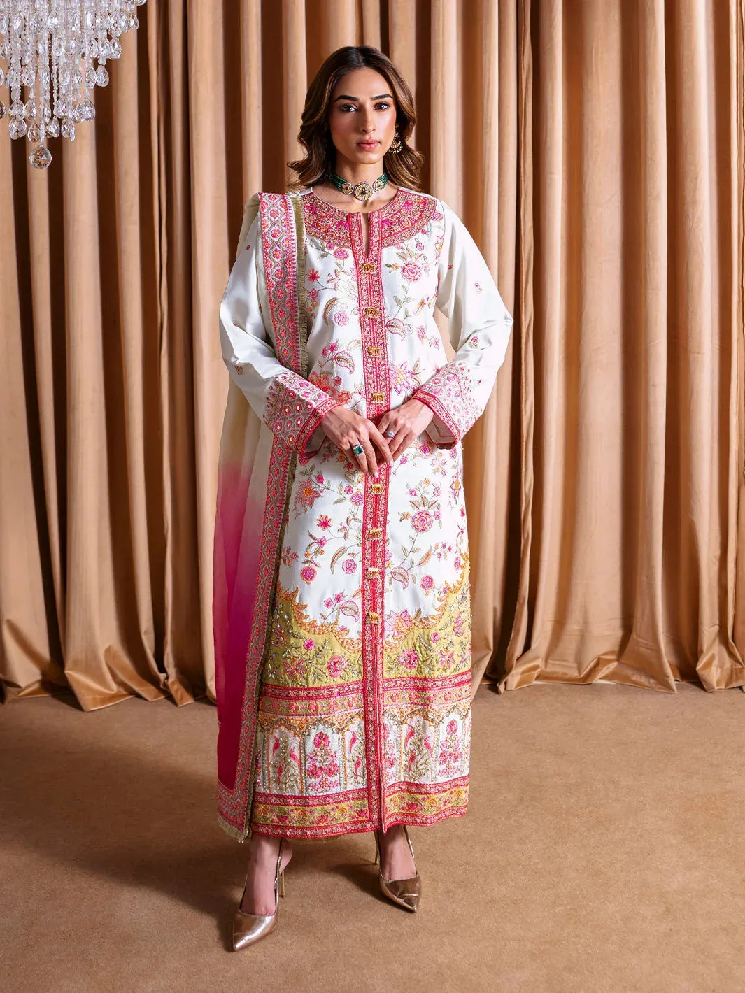 Faiza Faisal Rema Wedding Formals 24 White Raw Silk – view 1 – Poshaq