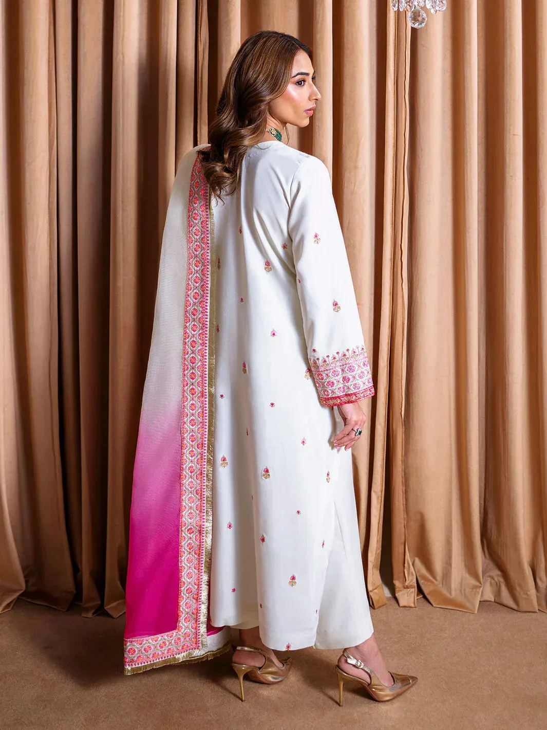 Faiza Faisal Rema Wedding Formals 24 White Raw Silk – view 2 – Poshaq