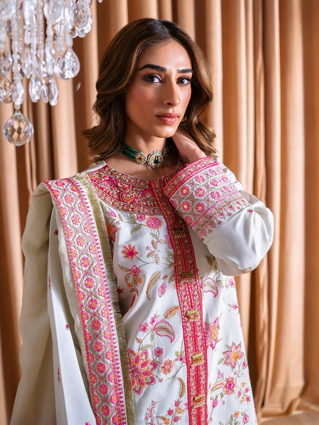 Faiza Faisal Rema Wedding Formals 24 White Raw Silk – view 4 – Poshaq