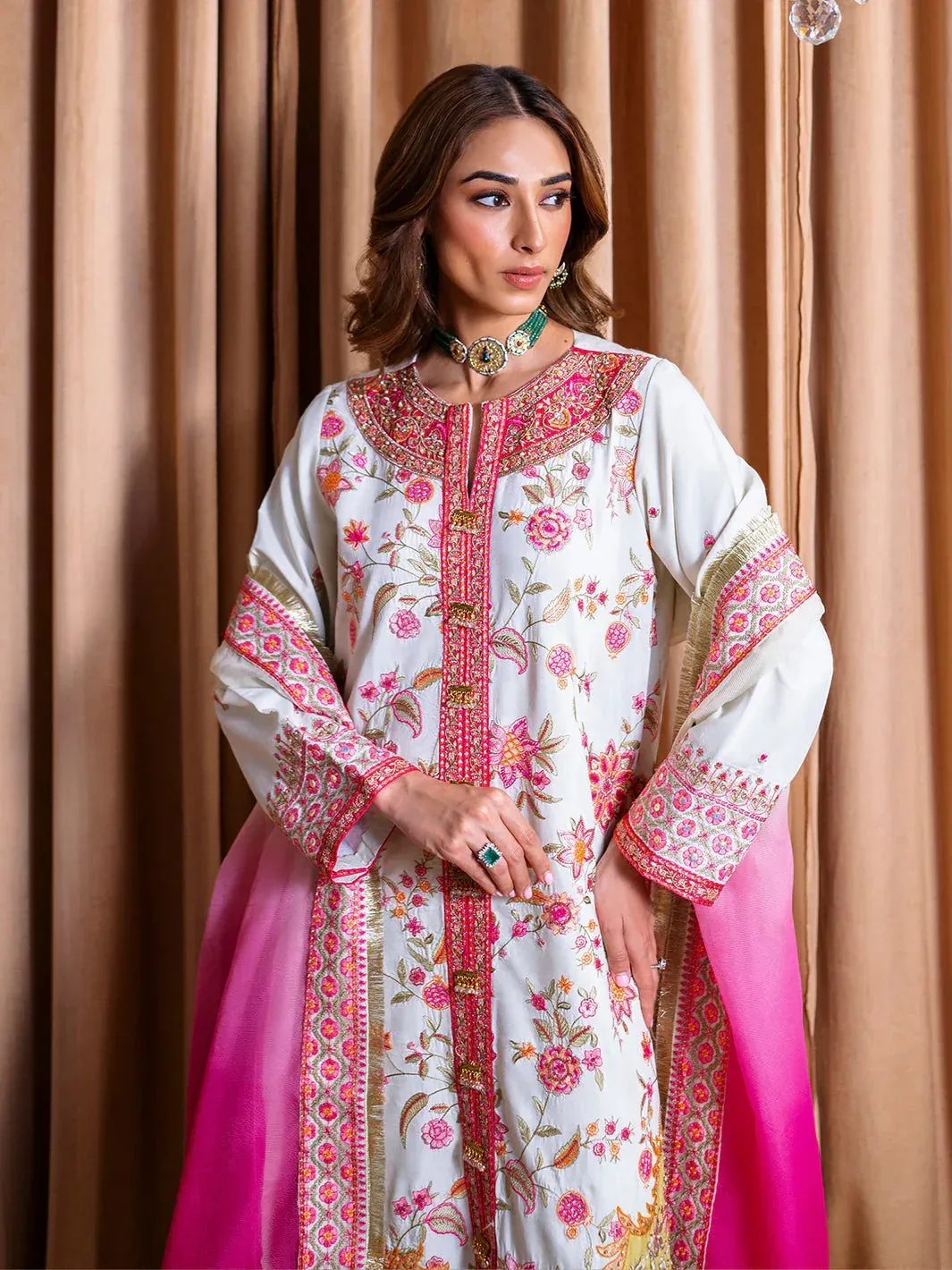 Faiza Faisal Rema Wedding Formals 24 White Raw Silk – view 5 – Poshaq
