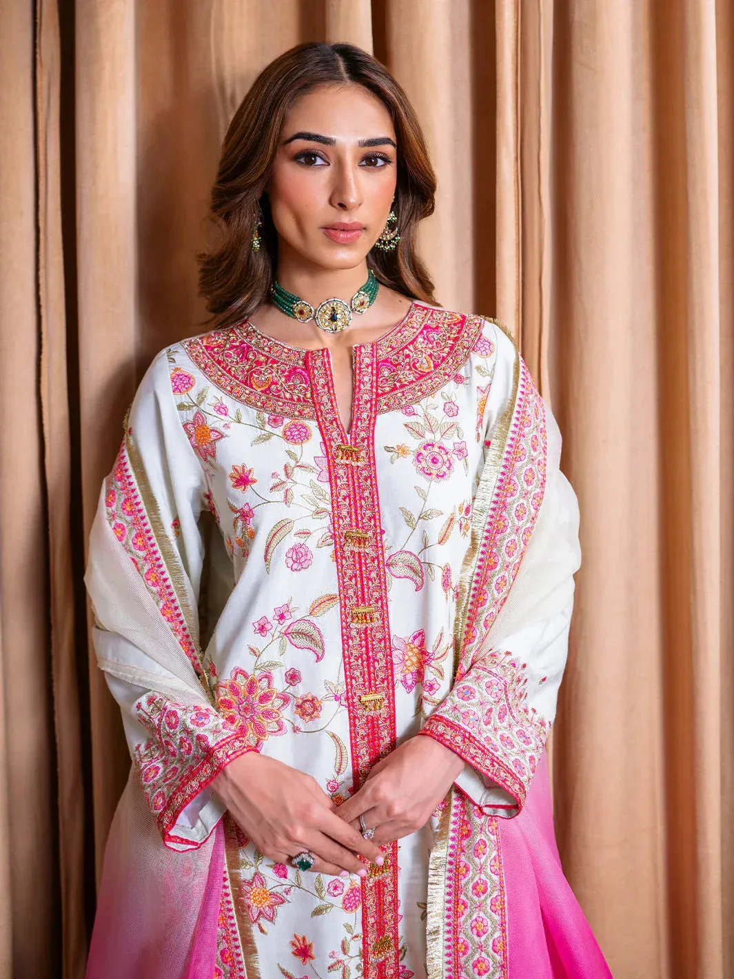 Faiza Faisal Rema Wedding Formals 24 White Raw Silk – view 6 – Poshaq