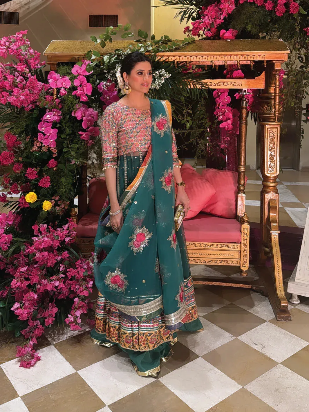 Faiza Faisal Heeriye Luxury Formals Green Raw Silk – view 5 – Poshaq