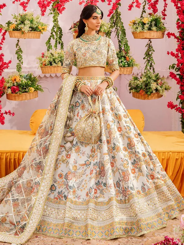 Faiza Faisal Heeriye Luxury Formals Off White Raw Silk – view 1 – Poshaq