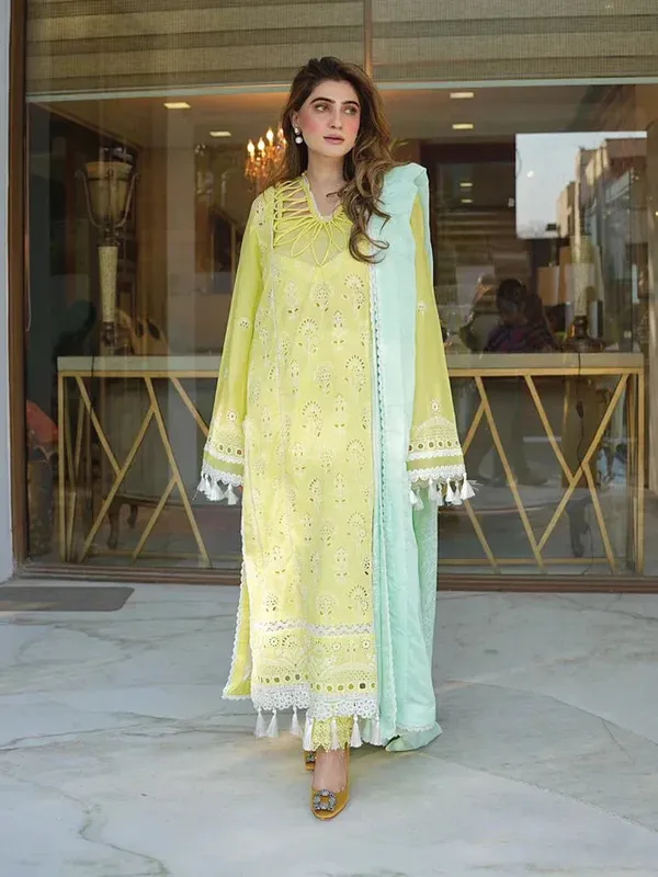 Faiza Faisal Maya Luxury Lawn Yellow Cambric – view 1 – Poshaq