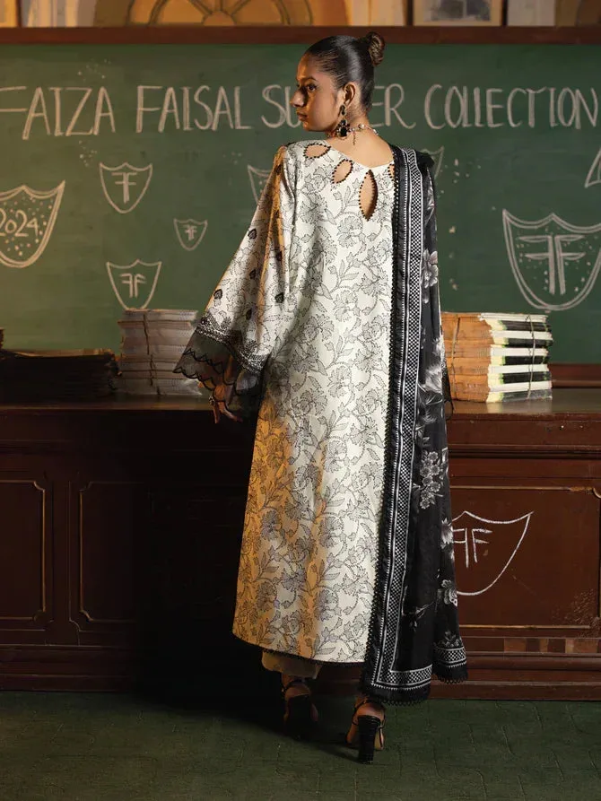 Faiza Faisal Maya Luxury Lawn Beige Organza – view 2 – Poshaq